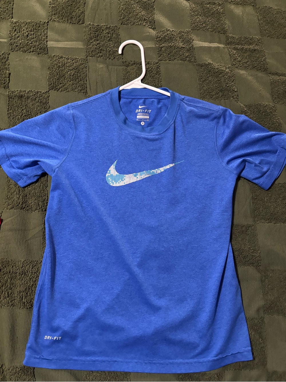 Nike Blue Dri-FIT Tee with Mosaic Swoosh
